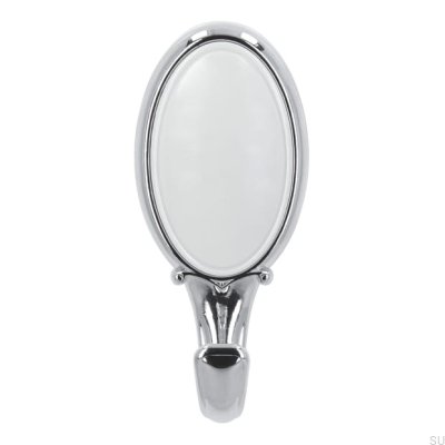 Wieszak ścienny 1979 Chrom Polerowany z Białym