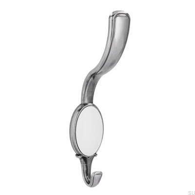 Wieszak ścienny 1980 Antyczny Srebrny z Białym