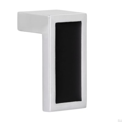 Gałka meblowa 2013 Chrom Polerowany z Czarnym