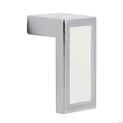 Gałka meblowa 2013 Chrom Polerowany z Białym