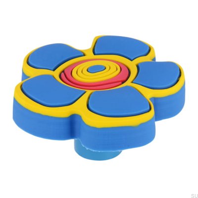 Gałka meblowa H149 Kwiatek Gumowa Niebieska