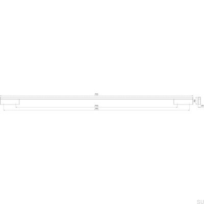 Uchwyt meblowy podłużny 2110 640/736 Aluminiowy Srebrny Szczotkowany