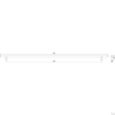Uchwyt meblowy podłużny 885 608 Chrom Polerowany