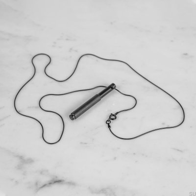 Naszyjnik z pionową zawieszką Linear Stalowy Czarny