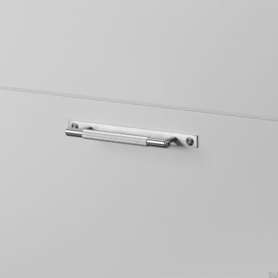 Uchwyt meblowy podłużny z podkładką Linear Plate 125 Stalowy Srebrny