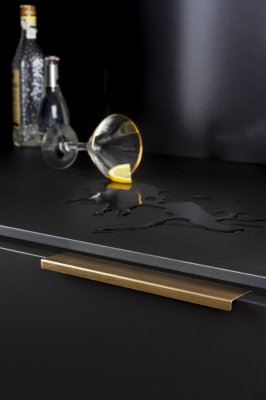 Uchwyt meblowy krawędziowy Way 128 Złoty Szczotkowany