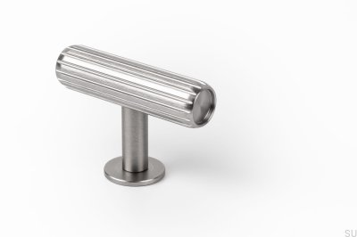 Gałka meblowa T-Bar Rille Srebrna Aluminiowa