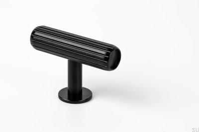 Gałka meblowa T-Bar Rille Czarna Szczotkowana