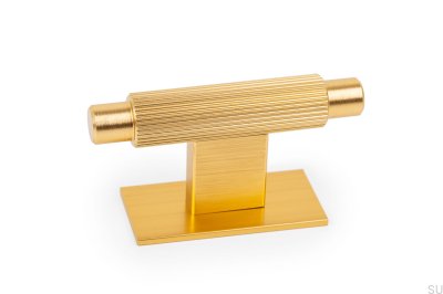 Gałka meblowa z podkładką T-Bar Arpa Plate Aluminiowa Złota Szczotkowana