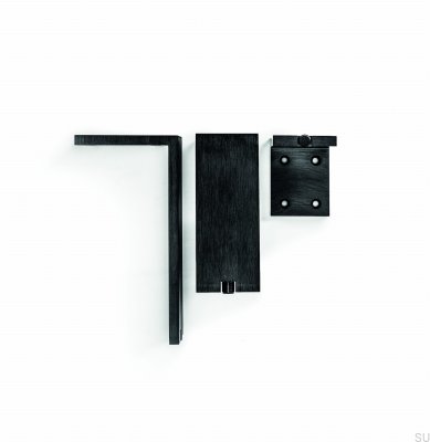 Noga do mebli Fonda 150 Aluminiowa Czarna Szczotkowana