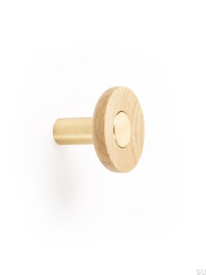 Wieszak ścienny Zoot 60 Drewniany Dębowy ze Złotym Eco