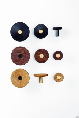 Wieszak ścienny Zoot 120 Drewniany Dębowy z Czarnym Eco