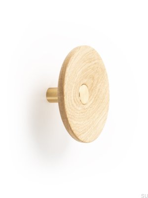 Wieszak ścienny Zoot 120 Drewniany Dębowy ze Złotym Eco