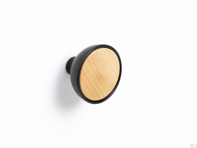 Wieszak ścienny Bol Czarny z drewnem bukowym Eco