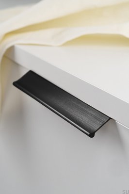 Uchwyt meblowy krawędziowy Wing 128 Aluminiowy Czarny Szczotkowany