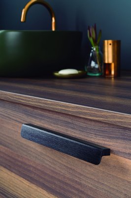 Uchwyt meblowy podłużny Flapp 32 Aluminiowy Czarny Szczotkowany