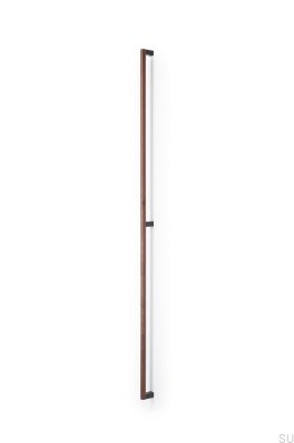 Uchwyt meblowy podłużny Eto 992 Drewniany Orzech Włoski z Szarym Aluminium