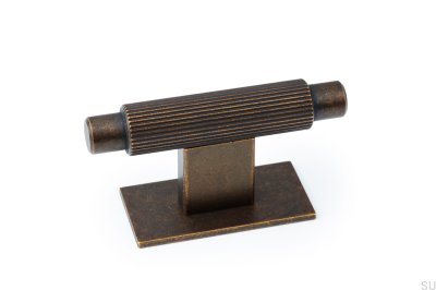 Gałka meblowa z podkładką T-Bar Arpa Plate Aluminiowa Rustykalna Złota