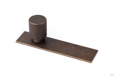 Gałka meblowa z podkładką Arpa Plate Aluminiowa Rustykalna Złota