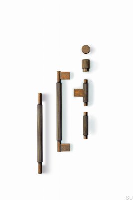 Gałka meblowa T-Bar Arpa Aluminiowa Rustykalna Złota