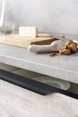 Uchwyt meblowy krawędziowy Vector 0434 897 Aluminiowy Czarny Szczotkowany