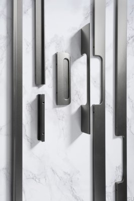 Uchwyt meblowy podłużny Peak 64 Aluminiowy Metaliczny Szary