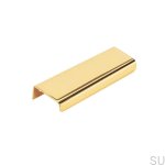 Zdjęcie produktowe uchwytu meblowego krawędziowego lip 120 mosiężny polerowany