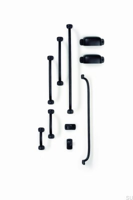 Uchwyt meblowy podłużny Firm 64 Metalowy Czarny