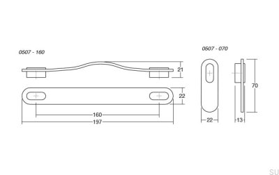 Gałka meblowa Oblong Czarna Skórzana z Szarym Szczotkowanym