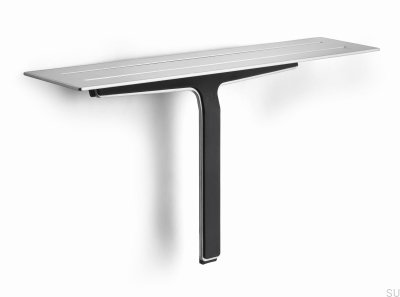 Półka łazienkowa z ściągaczka wody do szyb i kabin prysznicowych 7010 Stal Szczotkowana