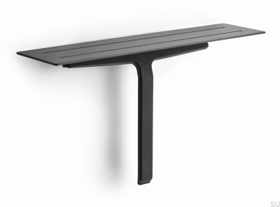 Półka łazienkowa z ściągaczka wody do szyb i kabin prysznicowych 7014 Czarna Powłoka PVD