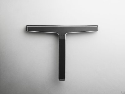 Ściągaczka wody do szyb i kabin prysznicowych 7030 Czarna ze Stalą Szczotkowaną