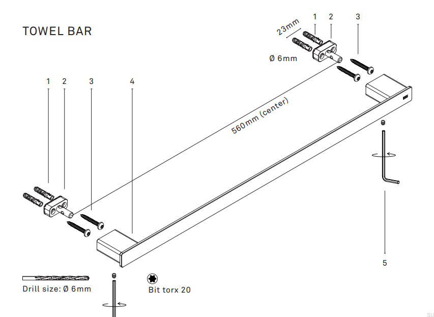 7084--Wieszak-na-ręcznik-Czarna-Powłoka-PVD-Unidrain-Skandynawskie-Uchwyty-instrukcja