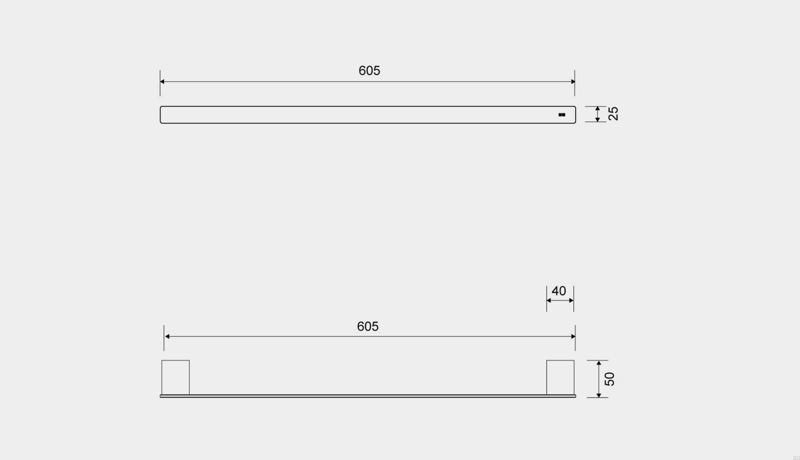 7083--Wieszak-na-ręcznik-Miedziana-Powłoka-PVD-Unidrain-Skandynawskie-Uchwyty-rysunek-techniczny