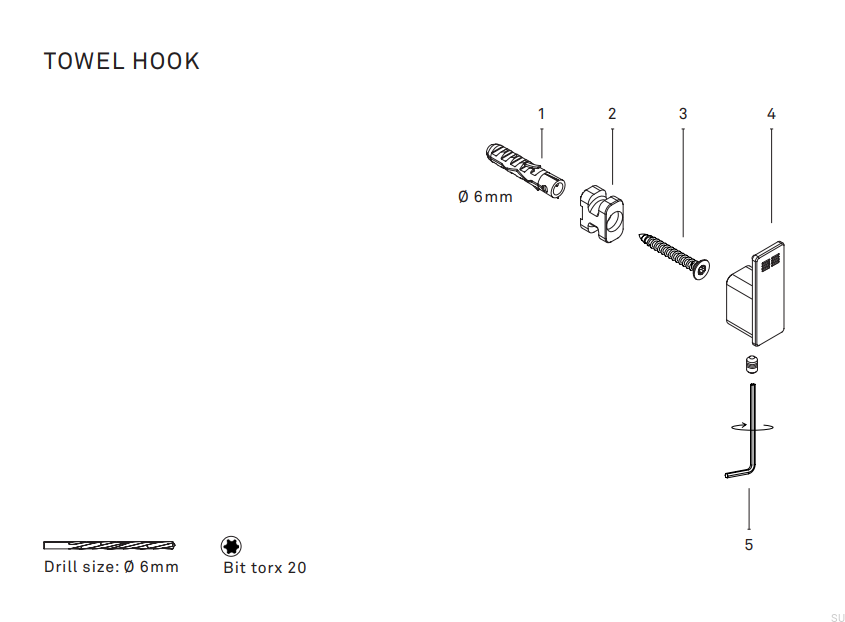 7074--Wieszaki-ścienne-Czarna-Powłoka-PVD-Unidrain-Skandynawskie-Uchwyty-instrukcja