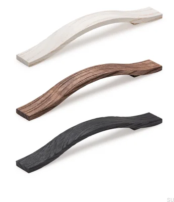 Uchwyt meblowy podłużny Calin 160 Drewniany Czarny Szczotkowany