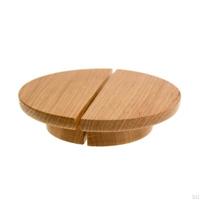 Uchwyt meblowy Basic Półokrągły 43 Drewniany Dębowy - Olej Bezbarwny Półmat Komplet 2szt.