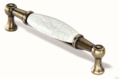 Uchwyt meblowy podłużny 1699 96 PC Antyczny Złoty z Porcelaną