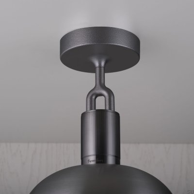 Lampa sufitowa Forked L z osłoną Stalową Gun Metal
