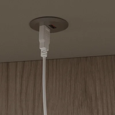 Gniazdo USB Connector Subby Wpuszczane 20W/24V Stalowe Szczotkowane