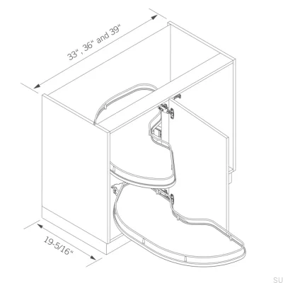 Karuzela narożna Cornerstone Maxx 1200 mm Prawa Biała/Chrom