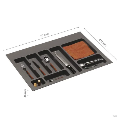 Wkład do szuflady na sztućce Classic 800 mm Ciemnoszary