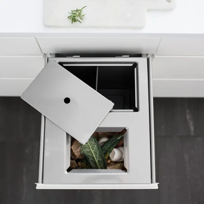 System pojemników do segregacji odpadów Hide 400 Eco Srebrny