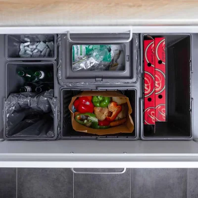 System pojemników do segregacji odpadów Cube Basic 800 Eco Ciemnoszary