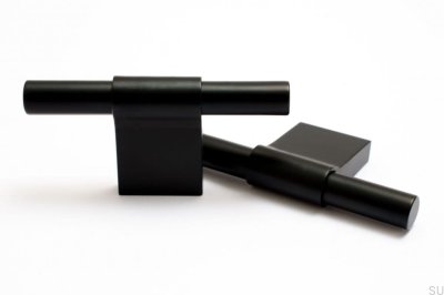 Uchwyt meblowy T-Bar Line 12 Czarne aluminium