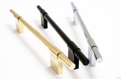 Uchwyt meblowy Line 128 Złoty Mosiężny Polerowany Nielakierowany