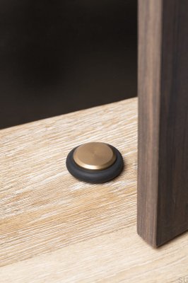 Stopka Stoper do drzwi podłogowy Low 48 Aluminiowy Złoty Szczotkowany Cava