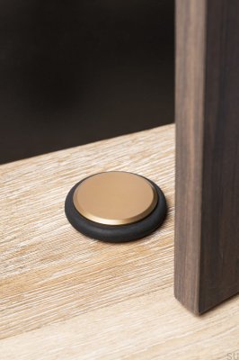 Stopka Stoper do drzwi podłogowy Low 68 Aluminiowy Złoty Szczotkowany Cava