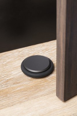 Stopka Stoper do drzwi podłogowy Low 68 Aluminiowy Szary