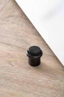 Stopka Stoper do drzwi podłogowy Graf Aluminiowy Czarny Szczotkowany